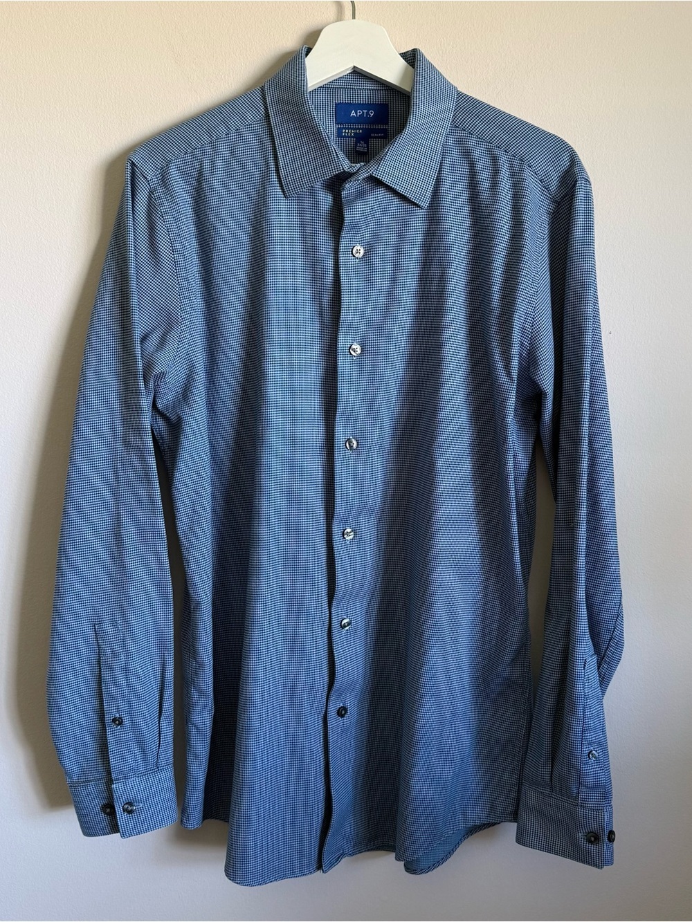 Apt.9 Men's Premier Flex Slim Fit Blue Dress Shirt 16 34/35